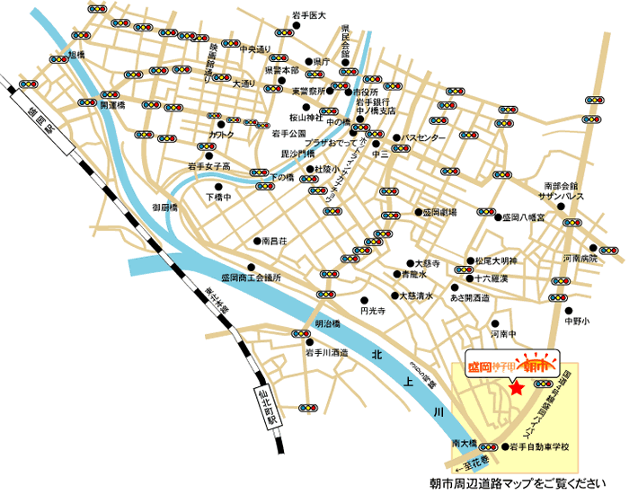 神子田朝市アクセスマップ